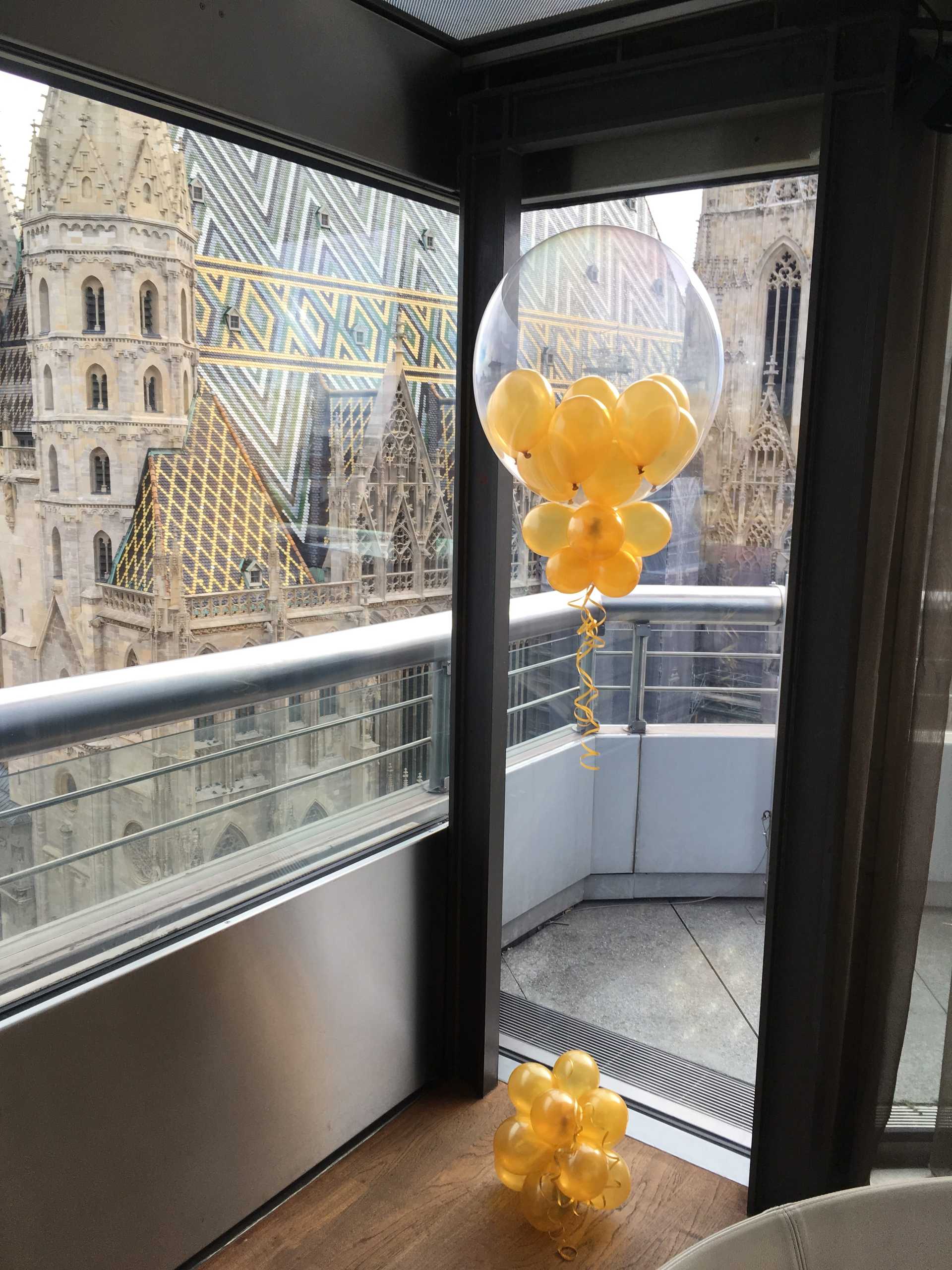 Eine große Ballon-Skulptur in Wien.