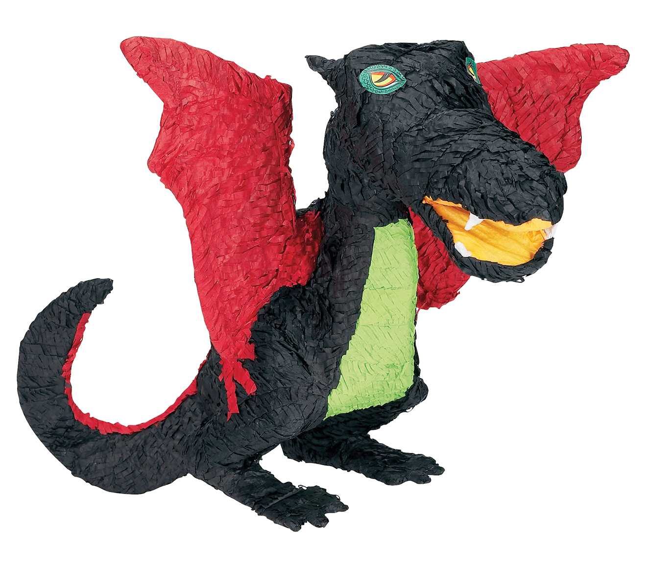Eine schwarze und rote Drachen-Pinata in Wien
