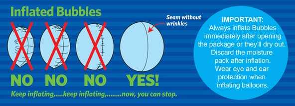 Ein Poster zeigt die Anleitung zur Verwendung von aufgeblasenen Ballons in Wien.